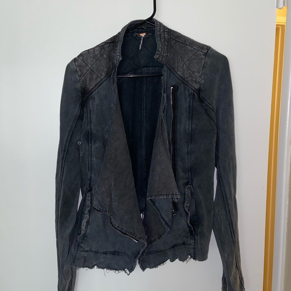 Free People Shrunken Moto Cardigan Jacket